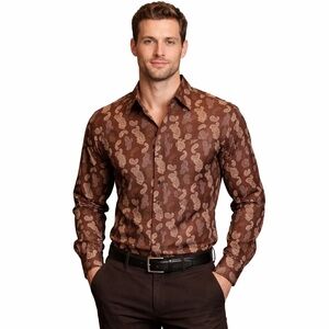 Cotton Mill Men’s Button Up Shirt Business Casual Career Medium